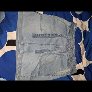 Bluespice tie jean skirt